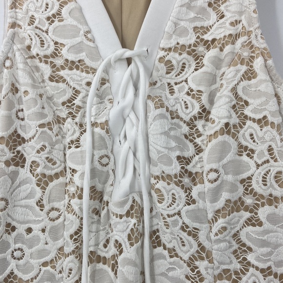 Venus creamy white lace top with criss cross tie front detail romantic - Picture 4 of 12